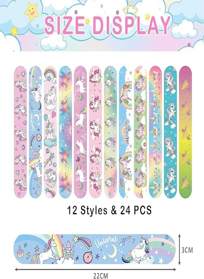 SILLYME 12pc slap bands for kids - Return Gifts Birthday Party For Kids - Best Birthday Return Gift For Kids 6-12 - return gift for kids age 6-10 10-12 (unicorn theme 12pc) - Image 2